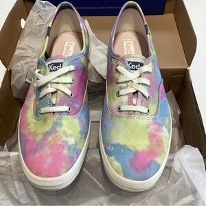 Keds Champion Canvas Softerra Womens Tie Dye Pink Purple Shoes Sz 9